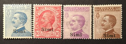 1912 - Italia Regno - Isole Dell' Egeo -  - Simi  4 Valori - Nuovi - Egeo (Simi)