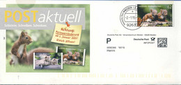 625  Écureuil, Chat Sauvage: Entier 2015 - Squirrel, Wild Cat On German Postal Stationery (folder With Imprinted Stamp) - Rodents