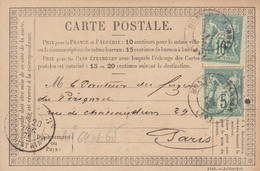 Carte Postale  Précurseur De 1876  (petite Perforation Bord)   ///  Ref. Déc. 21 /// N° 18.263 - 1877-1920: Semi Modern Period