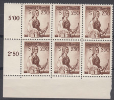 Austria 1952 Damen Ladies Dames Mi#979 Mint Never Hinged Piece Of 6 - Unused Stamps