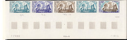 F.S.A.T.(1975) "Le Français". Trial Color Proofs In Margin Strip Of 5. Scott No C37, Yvert No PA38. - Imperforates, Proofs & Errors