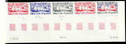 FRENCH ANTARCTIC(1977) Ship "Thala Dan". Trial Color Proofs In Margin Strip Of 5. Scott No 75. Yvert No 67. - Non Dentelés, épreuves & Variétés