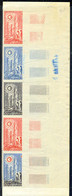 F.S.A.T.(1964) Sun. Penguins. Telecommunications Towers. Trial Color Proofs In Margin Strip Of 5. IQSY. Scott C6, YT PA7 - Imperforates, Proofs & Errors