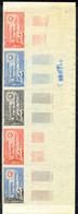 F.S.A.T.(1964) Sun. Penguins. Telecommunications Towers. Trial Color Proofs In Margin Strip Of 5. IQSY. Scott C6, YT PA7 - Non Dentelés, épreuves & Variétés