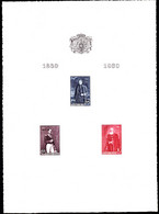 BELGIUM(1929) Leopold I. Leopold II. Albert I. Compound Deluxe Proof (LX2) Of 3 Values. Scott 218-20, Yvert 302-4. - Folettos De Lujo [LX]