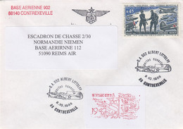 LETTRE BASE AERIENNE 902 CONTREXEVILLE - ESCADRON CHASSE NORMANDIE YEMEN + VIGNETTE  / 2 - 1960-.... Lettres & Documents