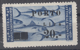 Istria Litorale Yugoslavia Occupation, Porto 1946 Sassone#18 Overprint II, Mint Very Lightly Hinged - Joegoslavische Bez.: Istrië