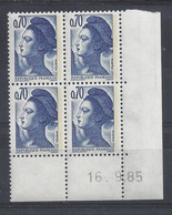 LIBERTE N° 2240 - Bloc De 4 COIN DATE - NEUF SANS CHARNIERE - 16/9/85 - 1980-1989