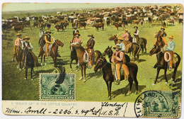 C. P. A. : Nebraska : A "Round Up" In The Cattle Country, Stamps In 1910 - Andere & Zonder Classificatie