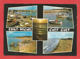 C.P.M. ( 44 ) « SAINT-MICHEL-CHEF-CHEF » Jolie Multi-vues:THARON,Le Port,le Rocher De La Porte,la Plage   X2phots - Saint-Michel-Chef-Chef