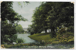 (RECTO / VERSO) WOBURN ABBEY EN 1911 - THE GARDEN - PLIS ET ANGLES ABIMES - BEAU CACHET ET TIMBRES - CPA - Altri & Non Classificati