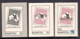 Tonga Niuafo'ou 1984 - Blackprint, + Specimen Kangaroo And Map X 2 Different - Stamp On Stamp - Tonga (1970-...)
