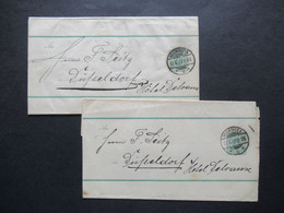 DR Reichspost 1889 Streifband 2 Stück Sauberer Stempel Hechingen Nach Düsseldorf Ins Hotel Devaux - Cartas