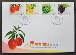 Taiwan Fruits III 2017 Food Plants Mango Orange Grape Watermelon Fruit (stamp FDC) - Briefe U. Dokumente