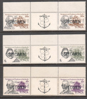 Tonga 1984 Specimen Strips - Navigators Of The Pacific - Tonga (1970-...)