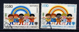 NU Genève - Vereinte Nationen 1979 Y&T N°83 à 84 - Michel N°83 à 84 (o) - Année De L'enfant - Usati