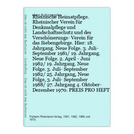 Rheinische Heimatpflege. Rheinischer Verein Für Denkmalpflege Und Landschaftsschutz Und Des Verschönerungs- Ve - Germany (general)