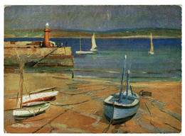 Ref 1506 -   Early Art Style Postcard - Low Tide St Ives Harbour - St Ives Cornwall - St.Ives