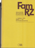 FamRZ : Zeitschrift Für Das Gesamte Familienrecht. 1. Halbjahr 1993, 39. Jahrgang. - Recht