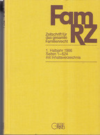 FamRZ : Zeitschrift Für Das Gesamte Familienrecht. 1. Halbjahr 1986, 32. Jahrgang. - Rechten