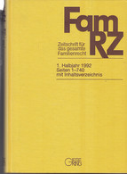 FamRZ : Zeitschrift Für Das Gesamte Familienrecht. 1. Halbjahr 1992, 38. Jahrgang. - Recht