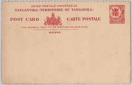 52374 - TANGANIKA - POSTAL STATIONERY - Higgings & Gage  # 2 DOUBLE CARD Giraffe - Tanganyika (...-1932)