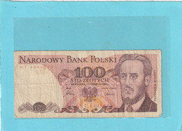 POLOGNE - 100 ZLOTYCH .  1-6-1986 .  N° NT 6649558  .  2 SCANES - Poland