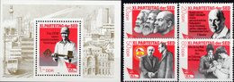 Bauarbeiter 1986 DDR 3009/2+ Block 83 ** 4€ Parteitag Marx Engels Lenin Thälmann Pieck Hoja Bloc Bloque Sheet Bf Germany - 1981-1990