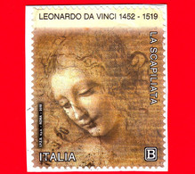 ITALIA - Usato - 2019 - 500 Anni Della Morte Di Leonardo Da Vinci - Testa Di Fanciulla - La Scapiliata - Da BF - B - 2011-20: Afgestempeld