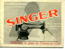 DOCUMENTATION POUR MACHINES A COUDRE MOTEURS ELECTRIQUES " SINGER " - Non Classés