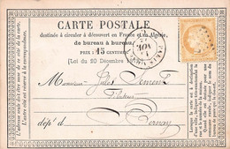 27 - EURE - SERQUIGNY - 10537 - Carte Précurseur De 1874 Généalogie E.de Boutteville - Serquigny