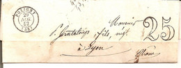 Poligny (Jura) Cachet à Date Type 15 Taxe 25 - 1801-1848: Vorläufer XIX