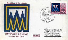 Fdc Roma PRIMI INTERI POSTALI (1982); No Viaggiata; AF - FDC