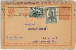 36800 - BULGARIA - POSTAL HISTORY - STATIONERY CARD  Ganzache To MEXICO 1925 - Altri & Non Classificati