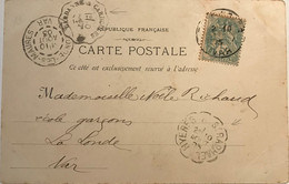 Var - Convoyeur Hyères à St-Raphaël - Gardanne à Carnoules - Carte Postale Pour La Londe-les-Maures - Type Blanc - 1903 - 1877-1920: Semi Modern Period