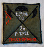 Ecusson/patch US Vietnam - 118th Aviation Co - 2nd Flight Platoon The Choppers - Armée De L'air