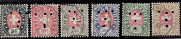 Schweiz Telegrahen-Marke Lot 6 Marken Zu#13-18 Mit Perfin "T" #T001 Thomann & Liechti Zürich - Telegraafzegels
