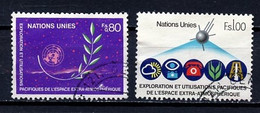 NU Genève - Vereinte Nationen 1982 Y&T N°107 à 108 - Michel N°107 à 108 (o) - Utilisations Pacifiques De L'espace - Usati