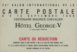23e Salon International De La Carte Postale - Hôtel George V Paris 1988 - Bolsas Y Salón Para Coleccionistas