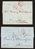 RUSSIE Superbe Lot De Deux Lettres Avec Texte De St Pétersbourg, La Première De 1841 En PORT PAYE - ...-1857 Prephilately