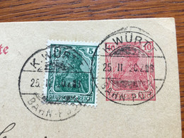 K26 Deutsches Reich Ganzsache Stationery Entier Postal P 107I Mit Bahnpost Württemberg - Entiers Postaux