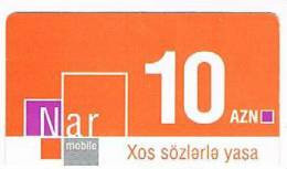 AZERBAIJAN  - AZERFON / NAR MOBILE  (RECHARGE GSM)   -  ORANGE CARD: 10 AZN   - USATA° (USED) - RIF. 312 - Azerbaïjan