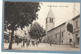 69 - COURS - Place De L'Eglise - Animée - Cours-la-Ville