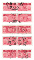 ITALIA REPUBBLICA ITALY REPUBLIC1955 1981 PACCHI IN CONCESSIONE PARCEL POST STELLE 1968LIRE 150 USATO CINQUE  COPPIE - Concessiepaketten