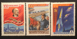 1959 - Russia & URSS - 21st Communist Party Congress - 3 Stamps  - New - Nuevos