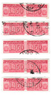 ITALIA REPUBBLICA ITALY REPUBLIC1955 1981 PACCHI IN CONCESSIONE PARCEL POST STELLE 1968LIRE 150 USATO CINQUE  COPPIE - Concessiepaketten