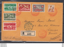 Recommandee Luftpostbrief Van Tour Aer D'Europa Geneve-Bellinzona Naar Acacias Geneve (1210) - Aerei