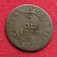 French Guiana 2 Sous 1782  Cayenne - Altri – America