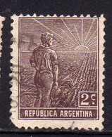 ARGENTINA 1911 AGRICULTURE AGRICOLTURA CENT. 2c USATO USED OBLITERE' - Gebruikt