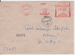 PLANT 23 AUGUST RED MACHINE STAMPS AMOUNT 1,75 LEI BUCURESTI ROMANIA 1965 - Máquinas Franqueo (EMA)